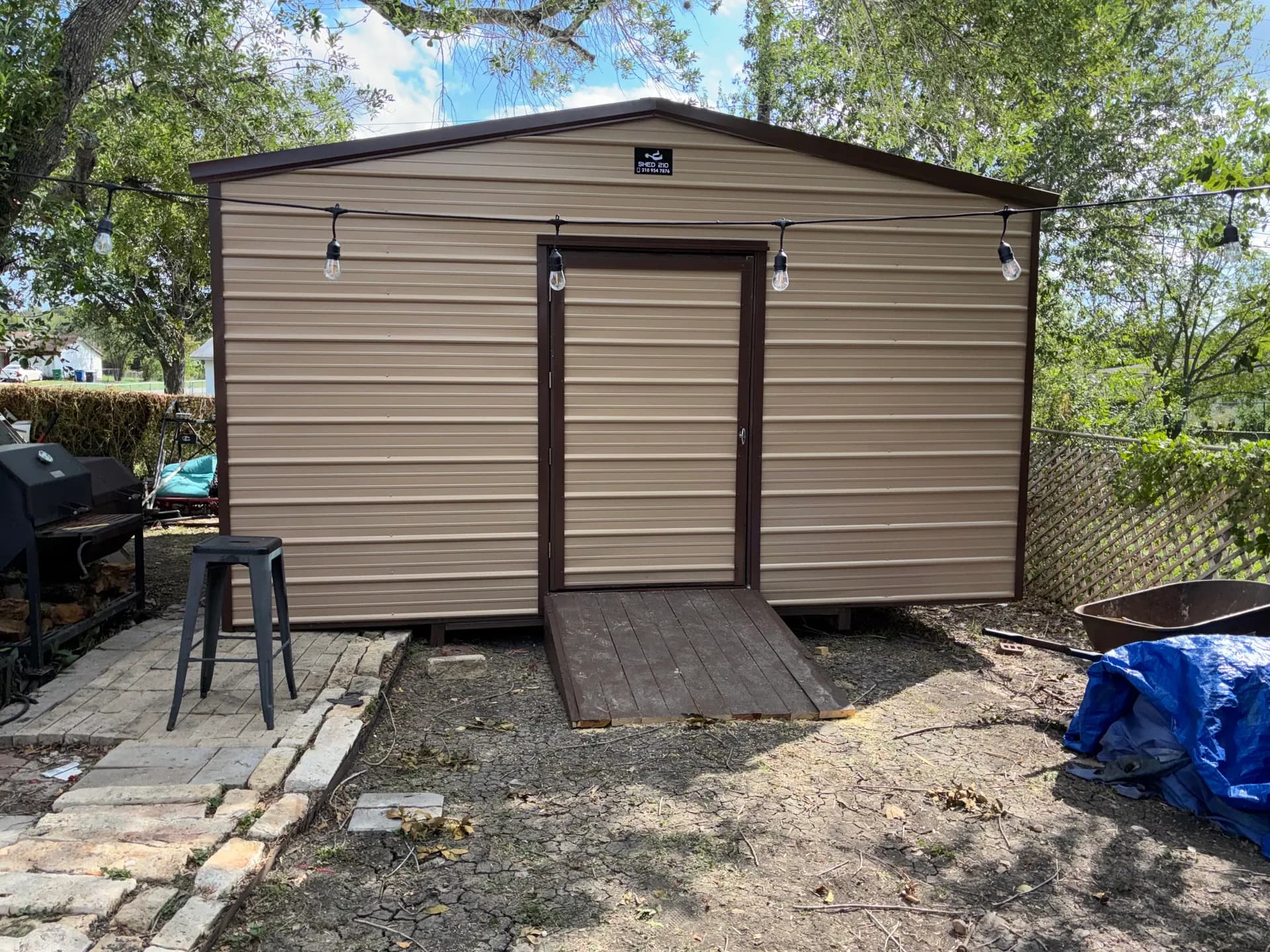 15x20 Side Utility Storage Shed built in San Antonio, TX