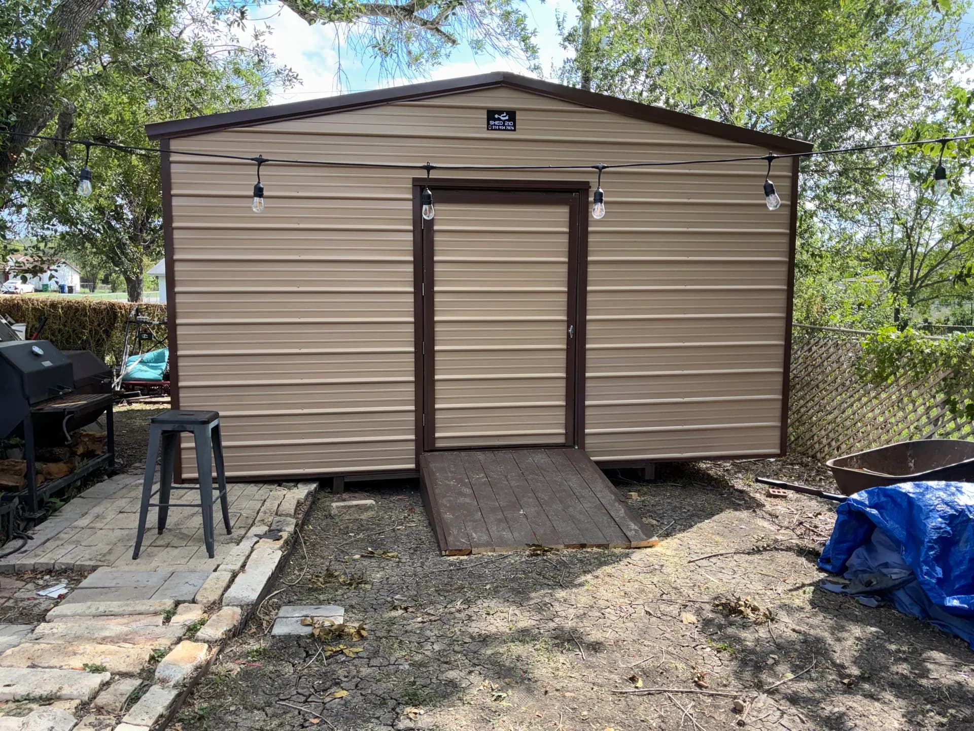 15x20 Side Utility Storage Shed built in San Antonio, TX