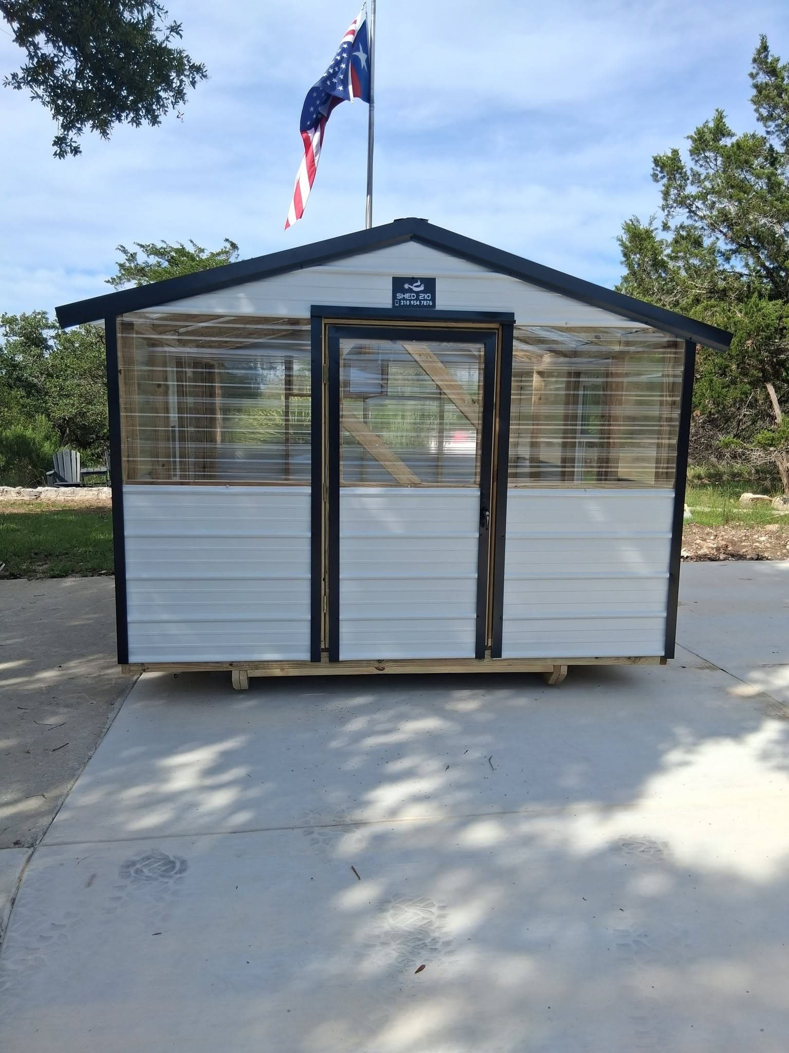 10x12x7 Greenhouse shed built in Boerne, TX