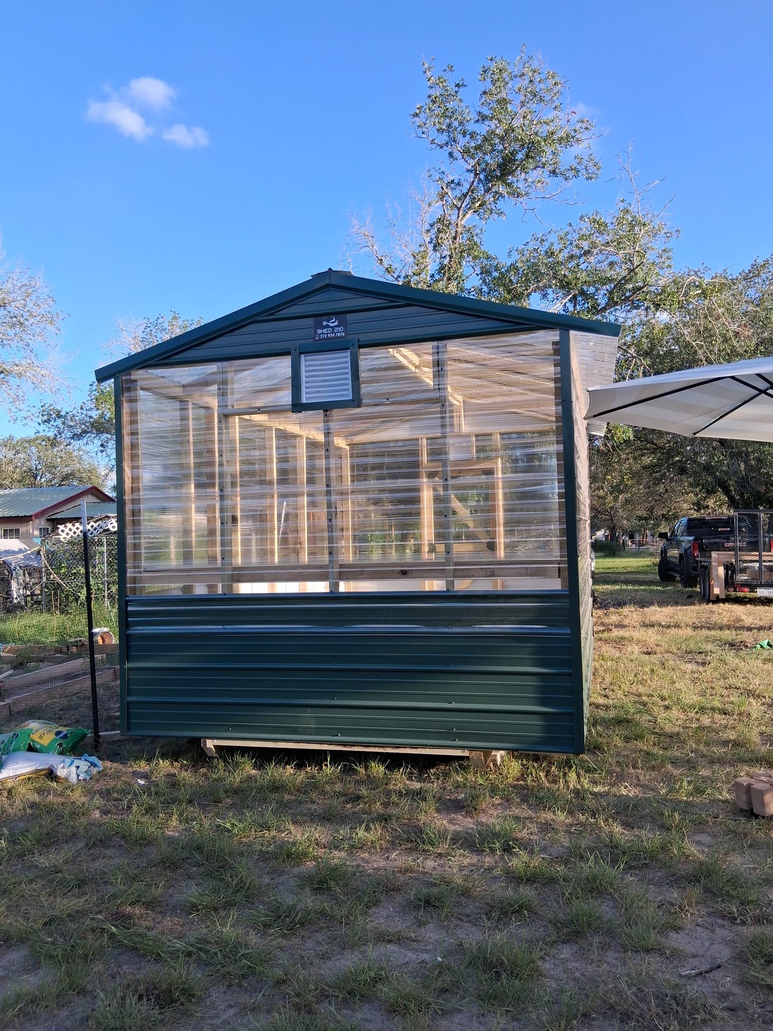 10x16x9 Greenhouse shed built in Natalia, TX