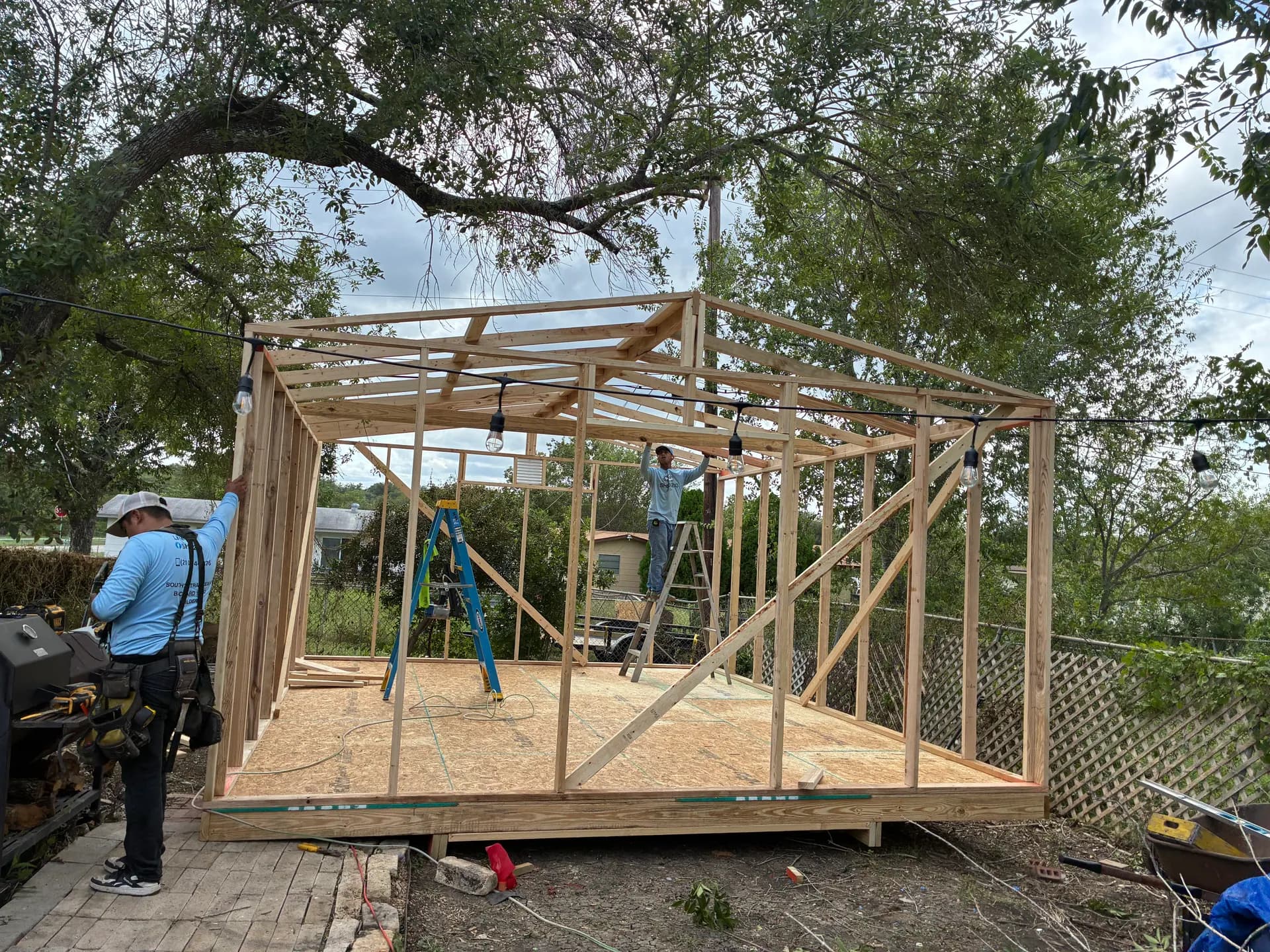 15x20 Side Utility Storage Shed built in San Antonio, TX