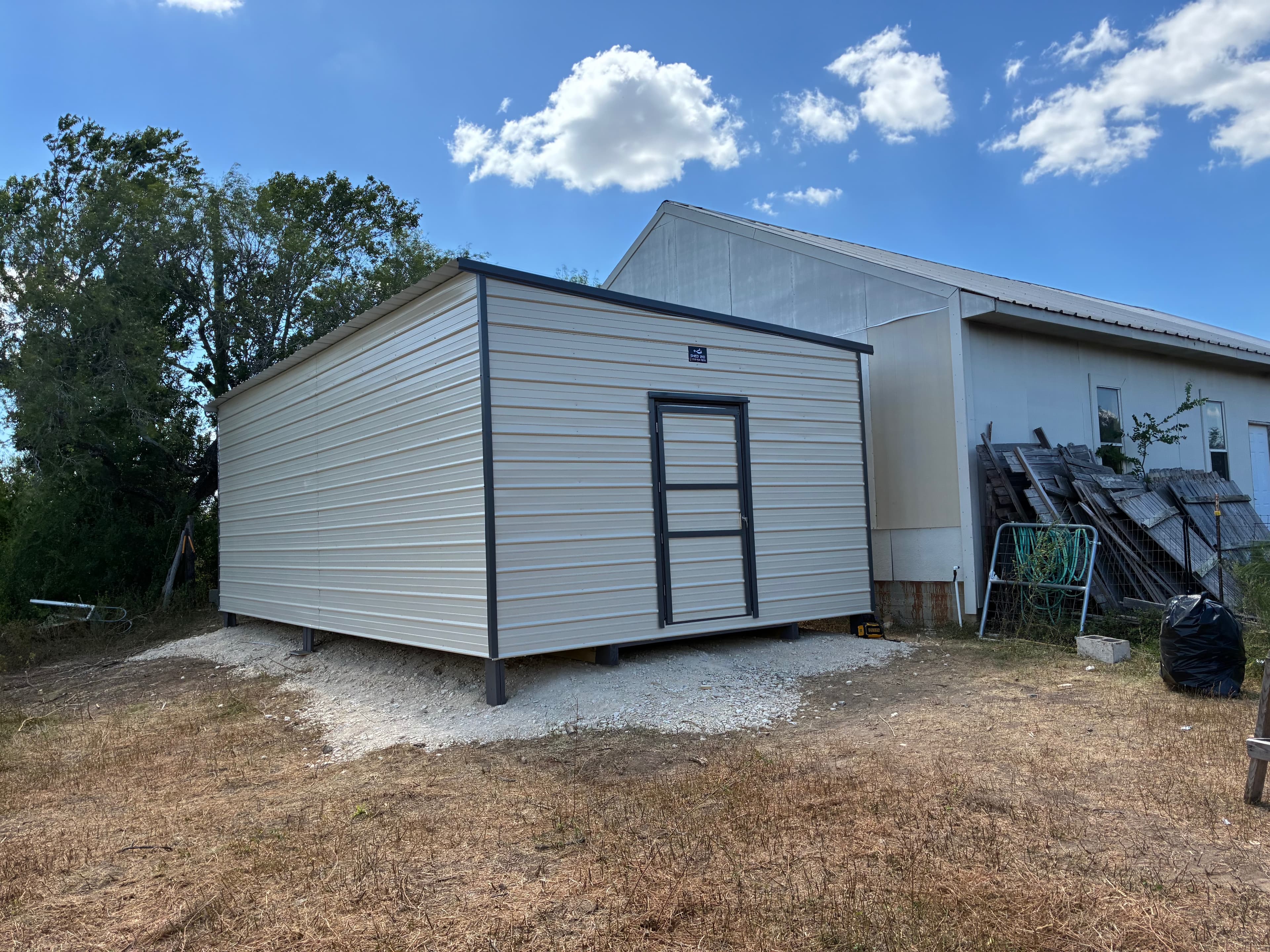 15x30x10 Slanted Roof Utility shed built in San Antonio, TX