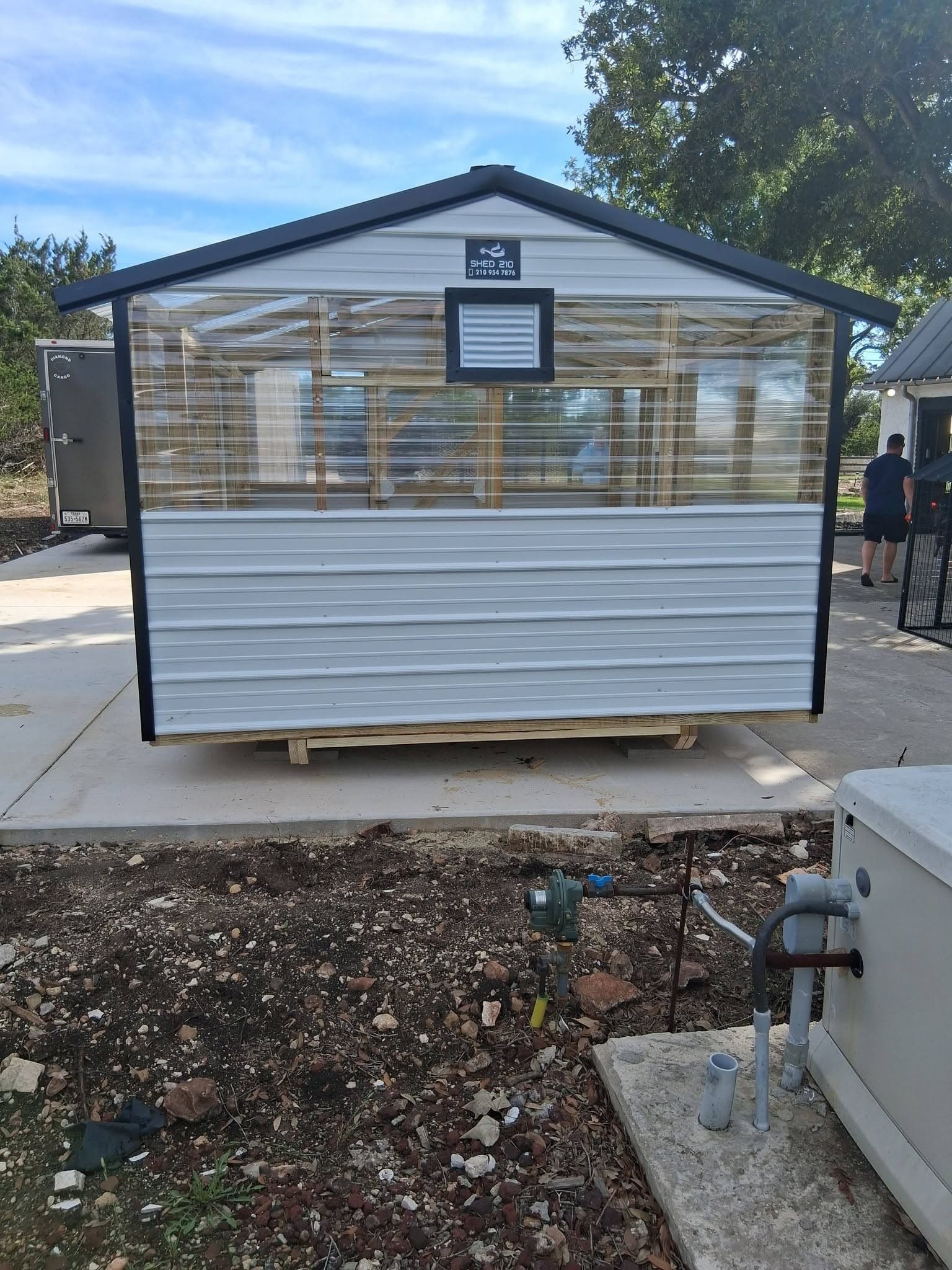 10x12x7 Greenhouse shed built in Boerne, TX